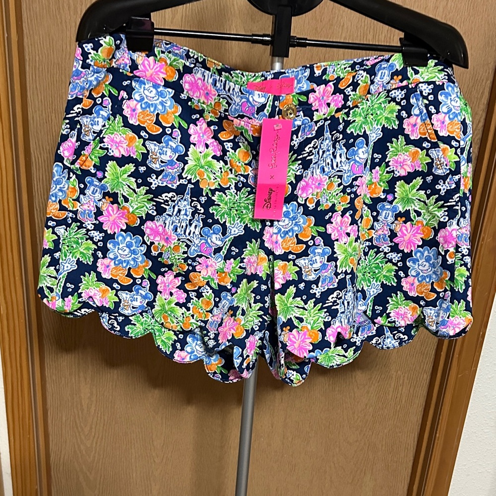 Lilly Pulitzer x Disney buttercup shorts Aegean navy size 14